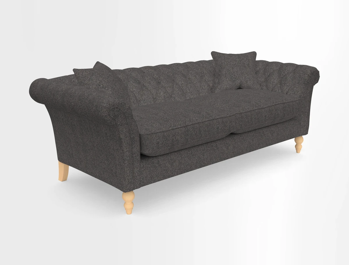 Sudbury 3 Seater Sofa in Linwood Omega Velvet Cognac