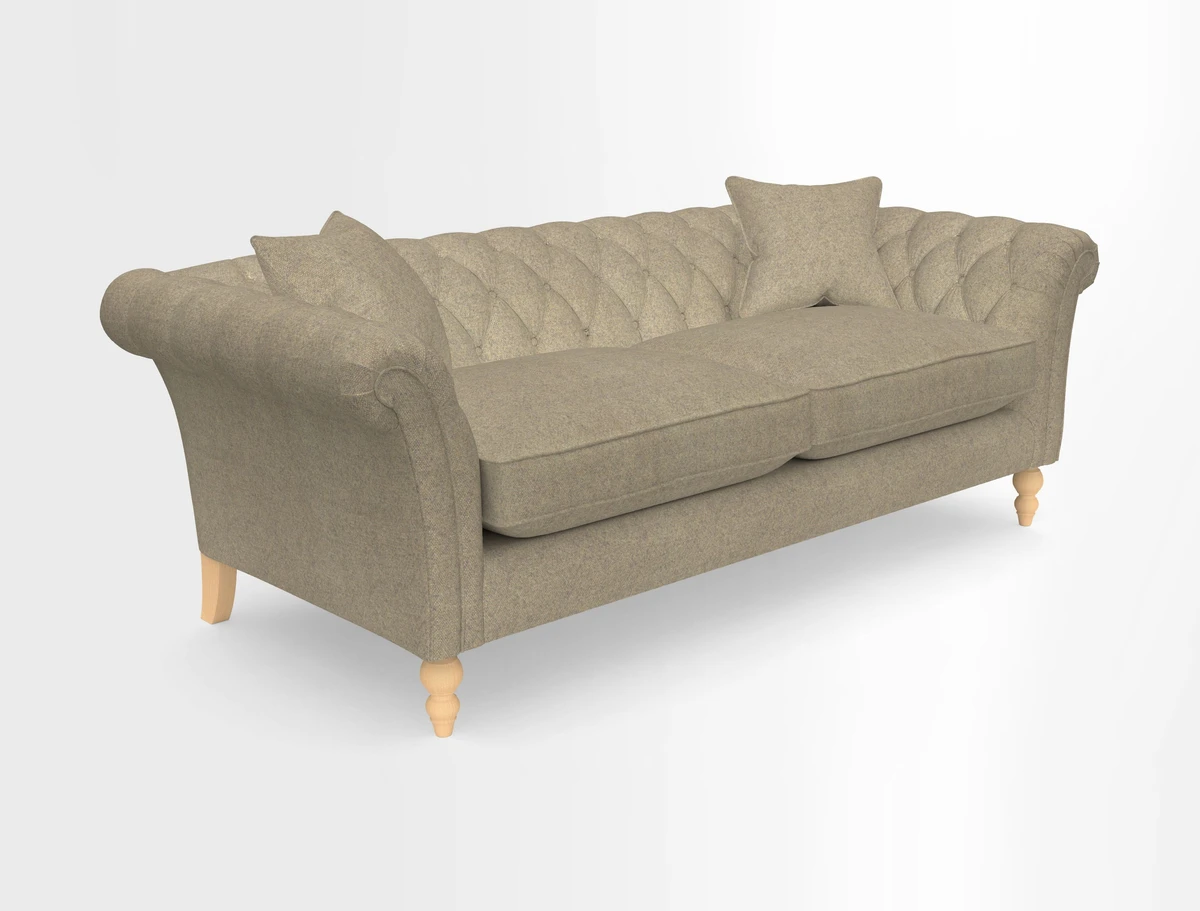 Sudbury 3 Seater Sofa in Linwood Omega Velvet Cognac