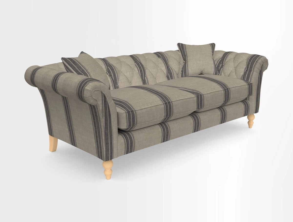 Sudbury 3 Seater Sofa in Linwood Omega Velvet Cognac
