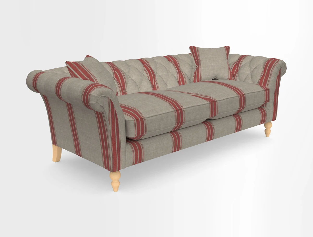 Sudbury 3 Seater Sofa in Linwood Omega Velvet Cognac