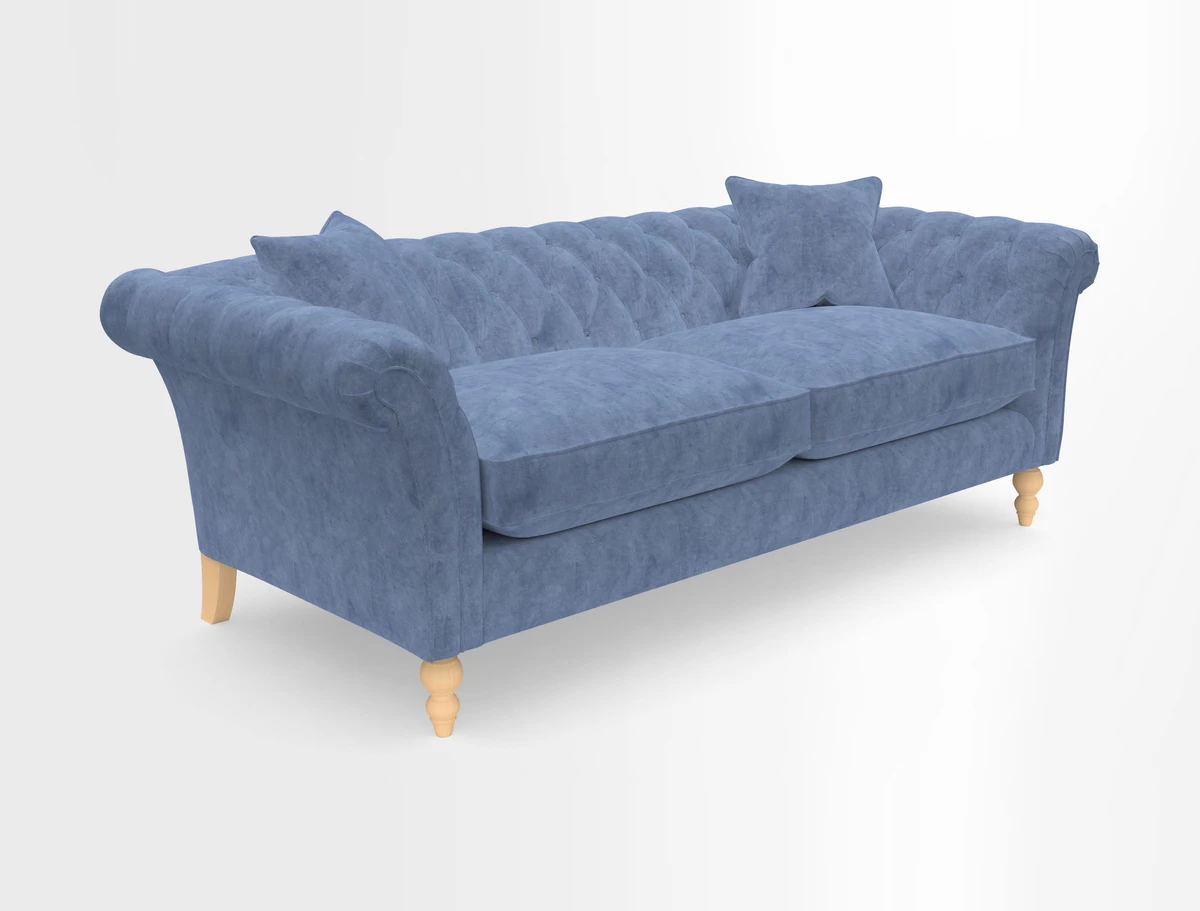 Sudbury 3 Seater Sofa in Linwood Omega Velvet Cognac