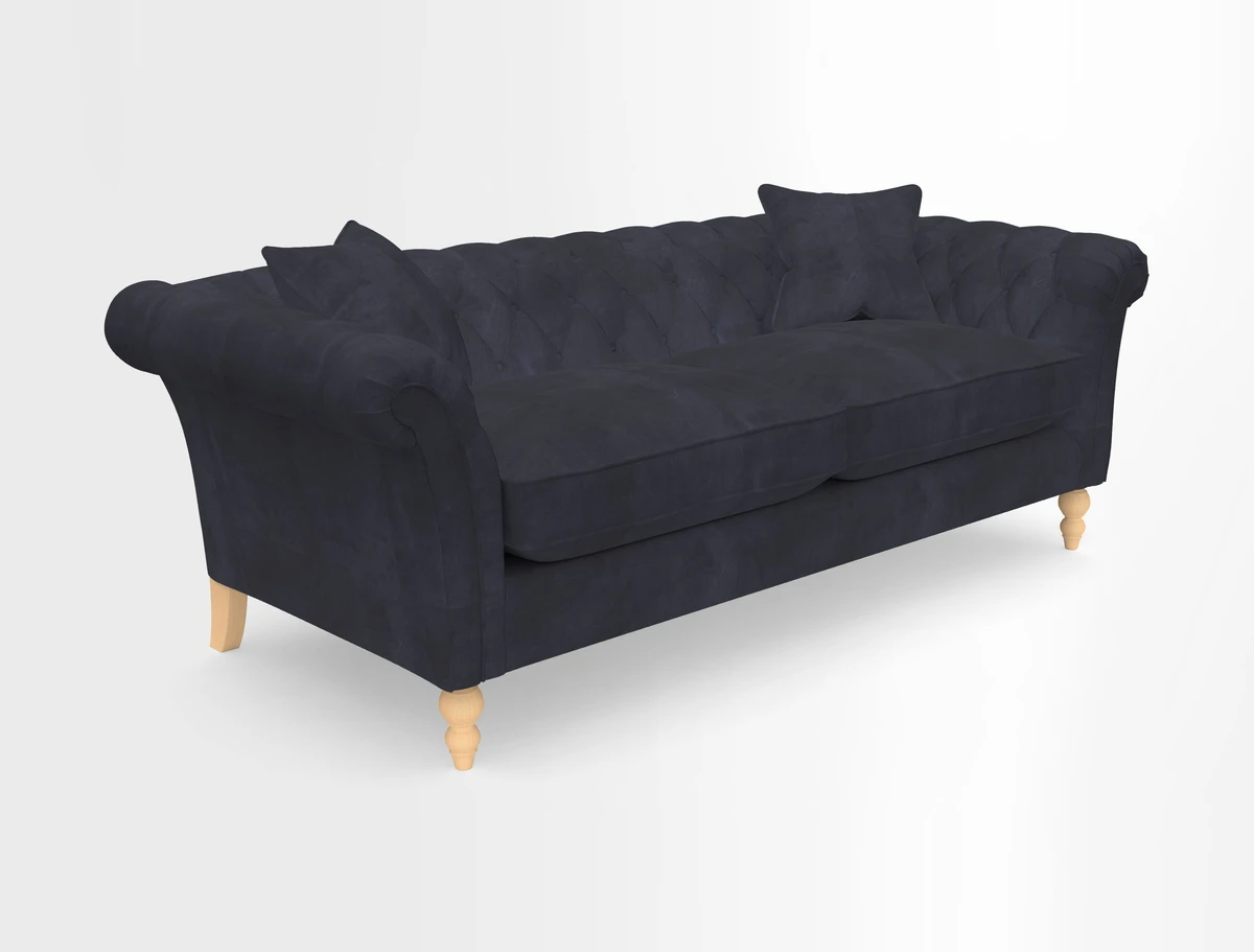 Sudbury 3 Seater Sofa in Linwood Omega Velvet Cognac