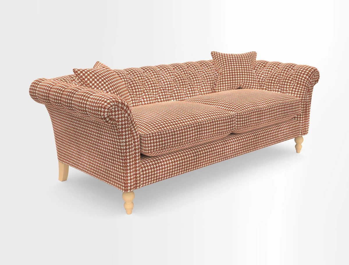 Sudbury 3 Seater Sofa in Linwood Omega Velvet Cognac