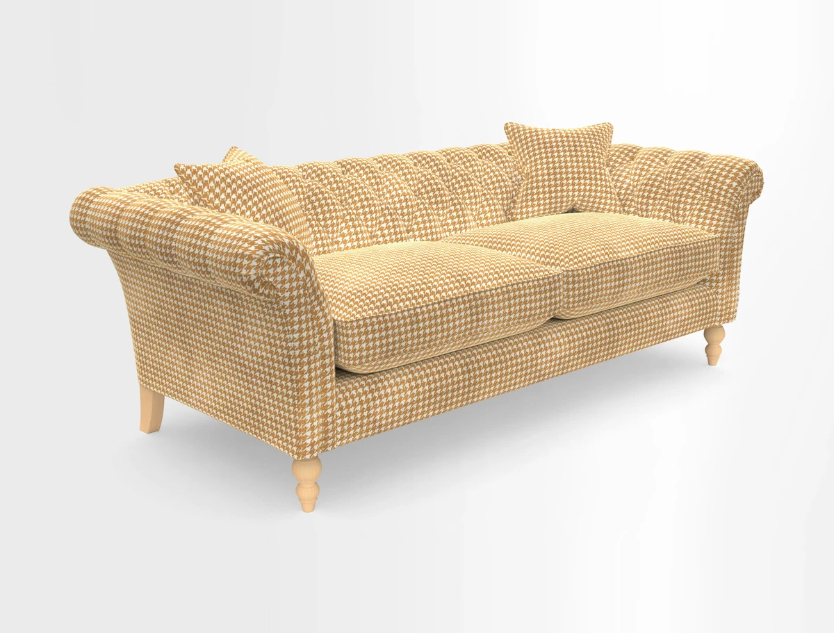 Sudbury 3 Seater Sofa in Linwood Omega Velvet Cognac