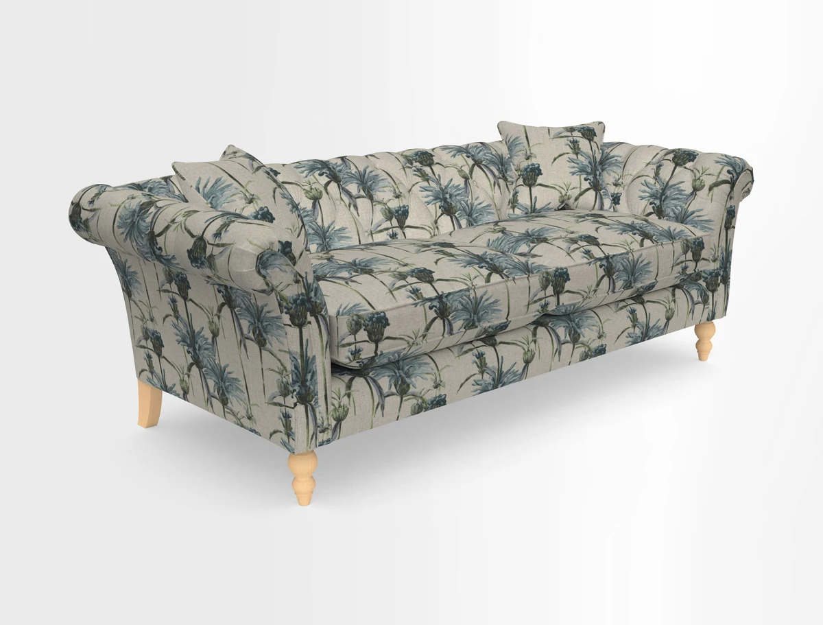 Sudbury 3 Seater Sofa in Linwood Omega Velvet Cognac