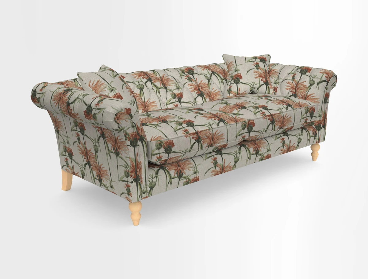 Sudbury 3 Seater Sofa in Linwood Omega Velvet Cognac