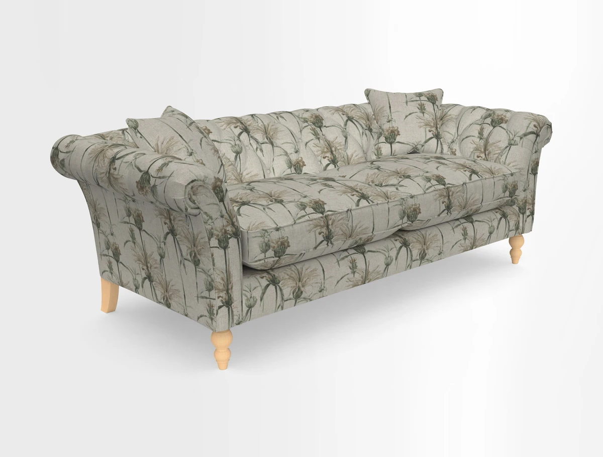 Sudbury 3 Seater Sofa in Linwood Omega Velvet Cognac