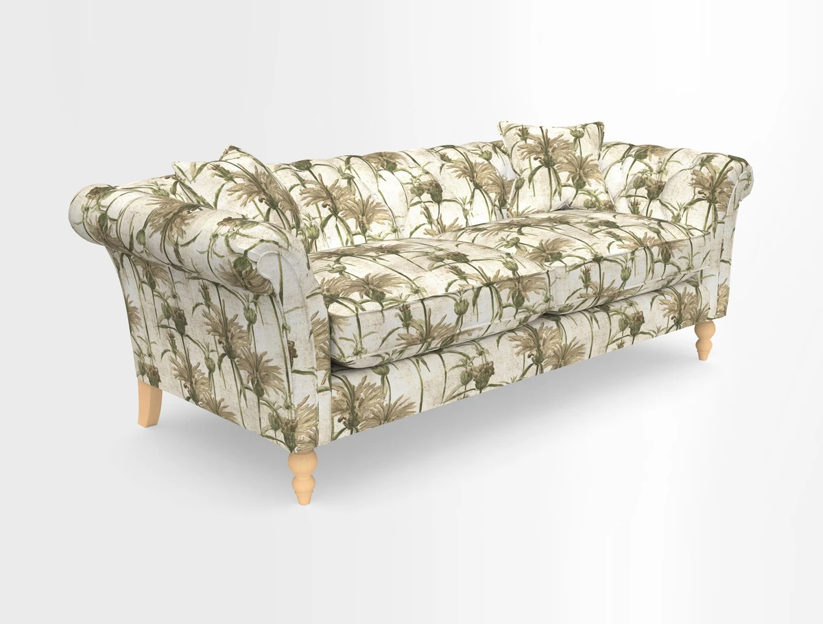 Sudbury 3 Seater Sofa in Linwood Omega Velvet Cognac