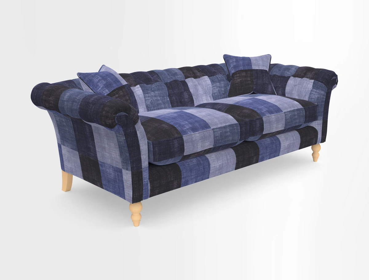 Sudbury 3 Seater Sofa in Linwood Omega Velvet Cognac