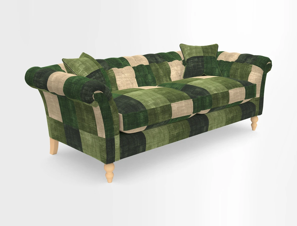 Sudbury 3 Seater Sofa in Linwood Omega Velvet Cognac