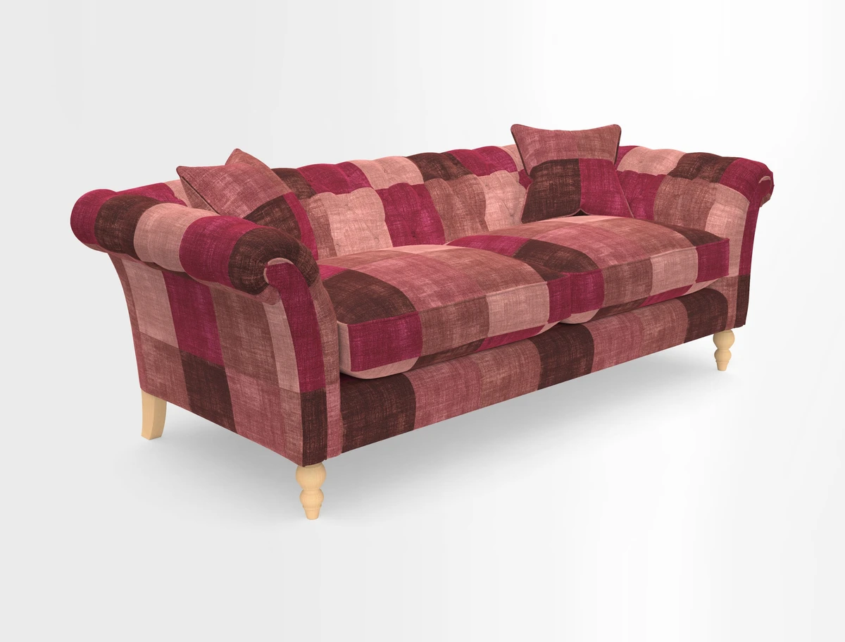 Sudbury 3 Seater Sofa in Linwood Omega Velvet Cognac