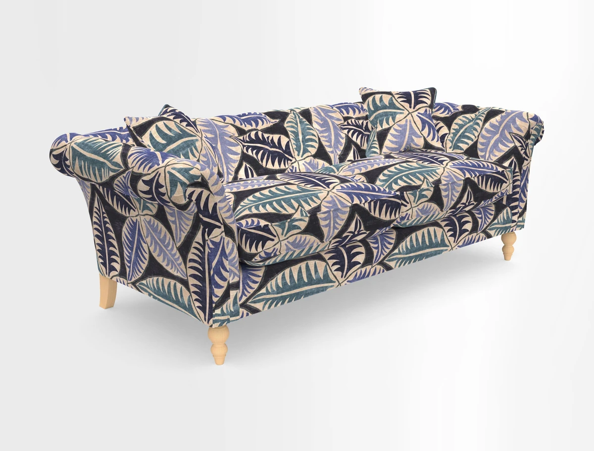 Sudbury 3 Seater Sofa in Linwood Omega Velvet Cognac