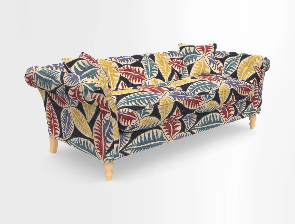 Sudbury 3 Seater Sofa in Linwood Omega Velvet Cognac
