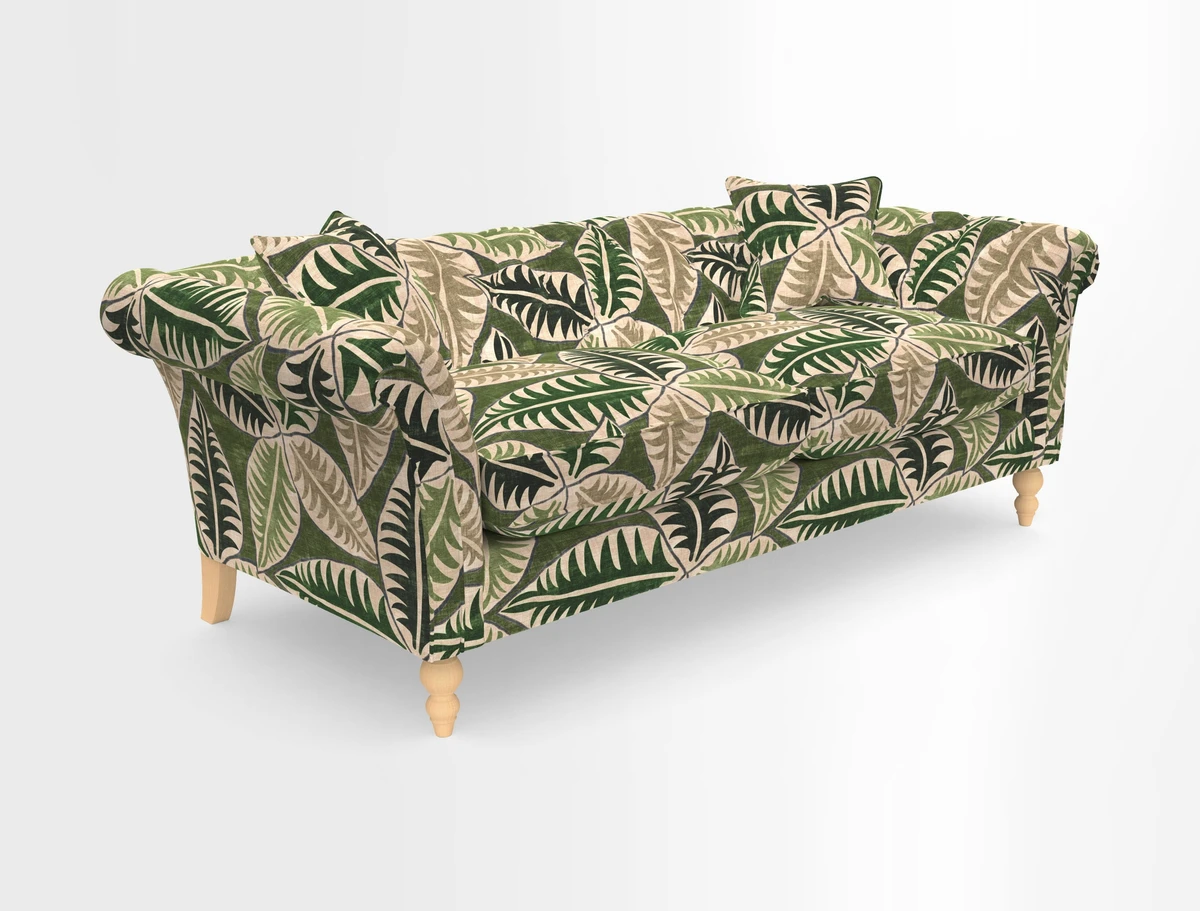 Sudbury 3 Seater Sofa in Linwood Omega Velvet Cognac