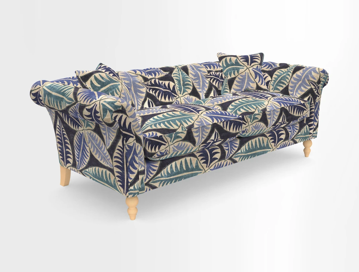 Sudbury 3 Seater Sofa in Linwood Omega Velvet Cognac