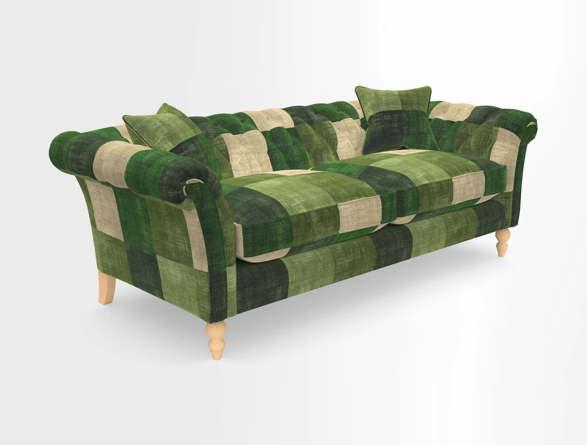Sudbury 3 Seater Sofa in Linwood Omega Velvet Cognac