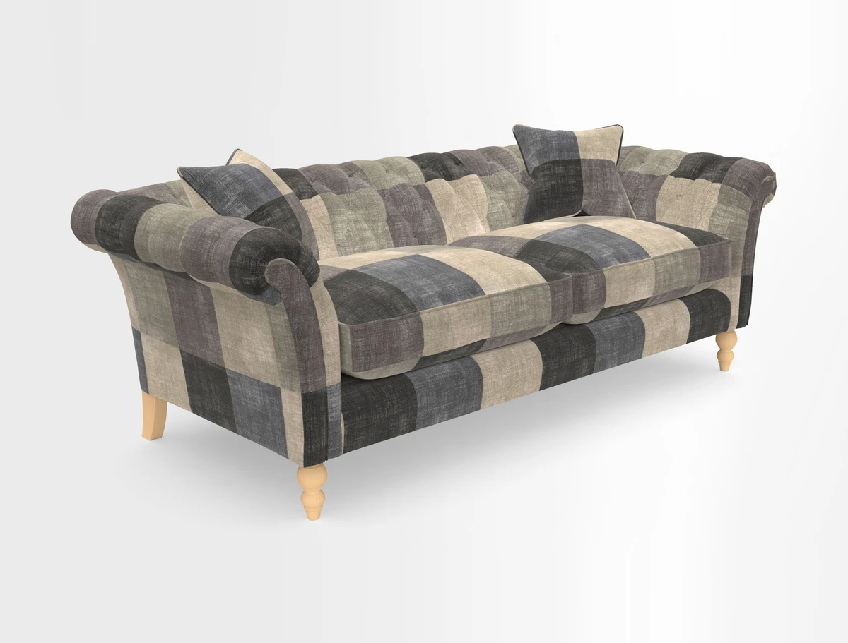 Sudbury 3 Seater Sofa in Linwood Omega Velvet Cognac