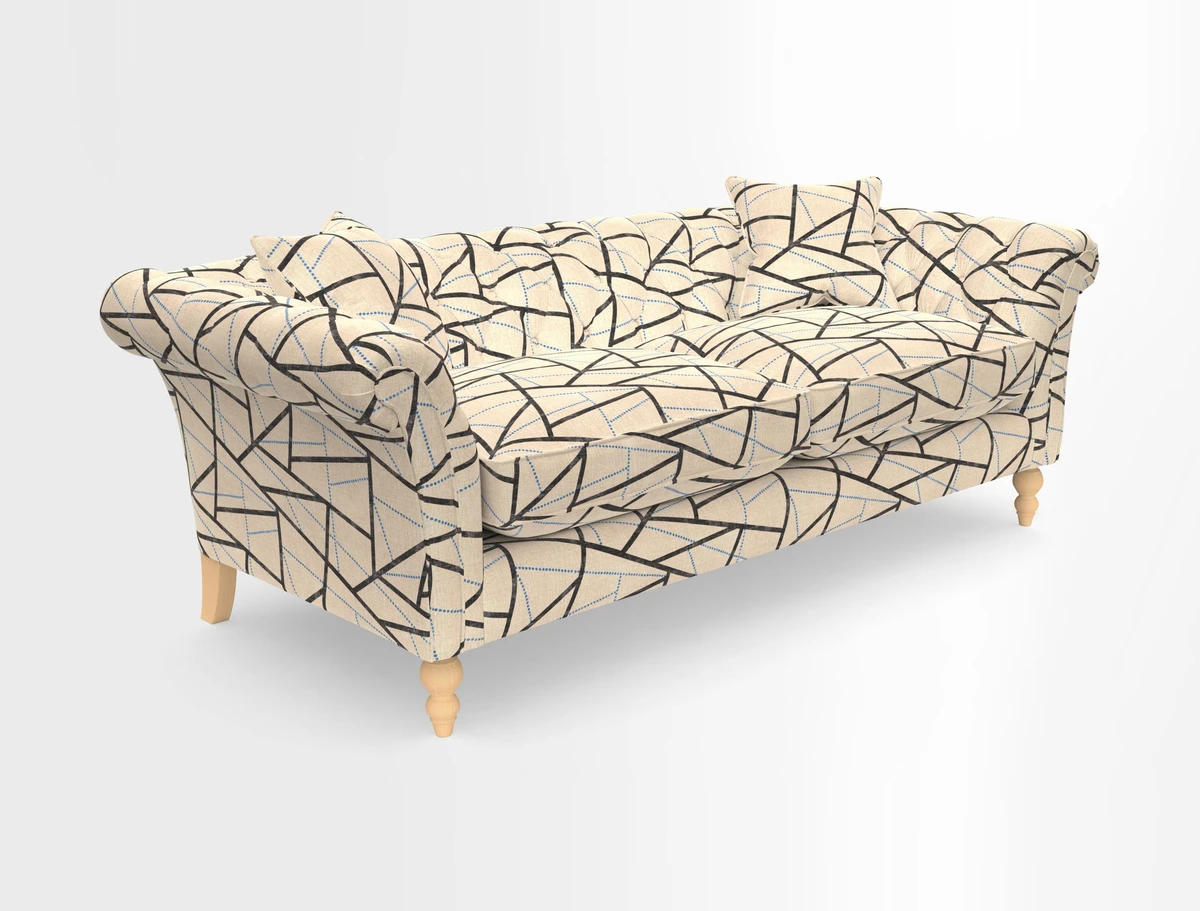 Sudbury 3 Seater Sofa in Linwood Omega Velvet Cognac