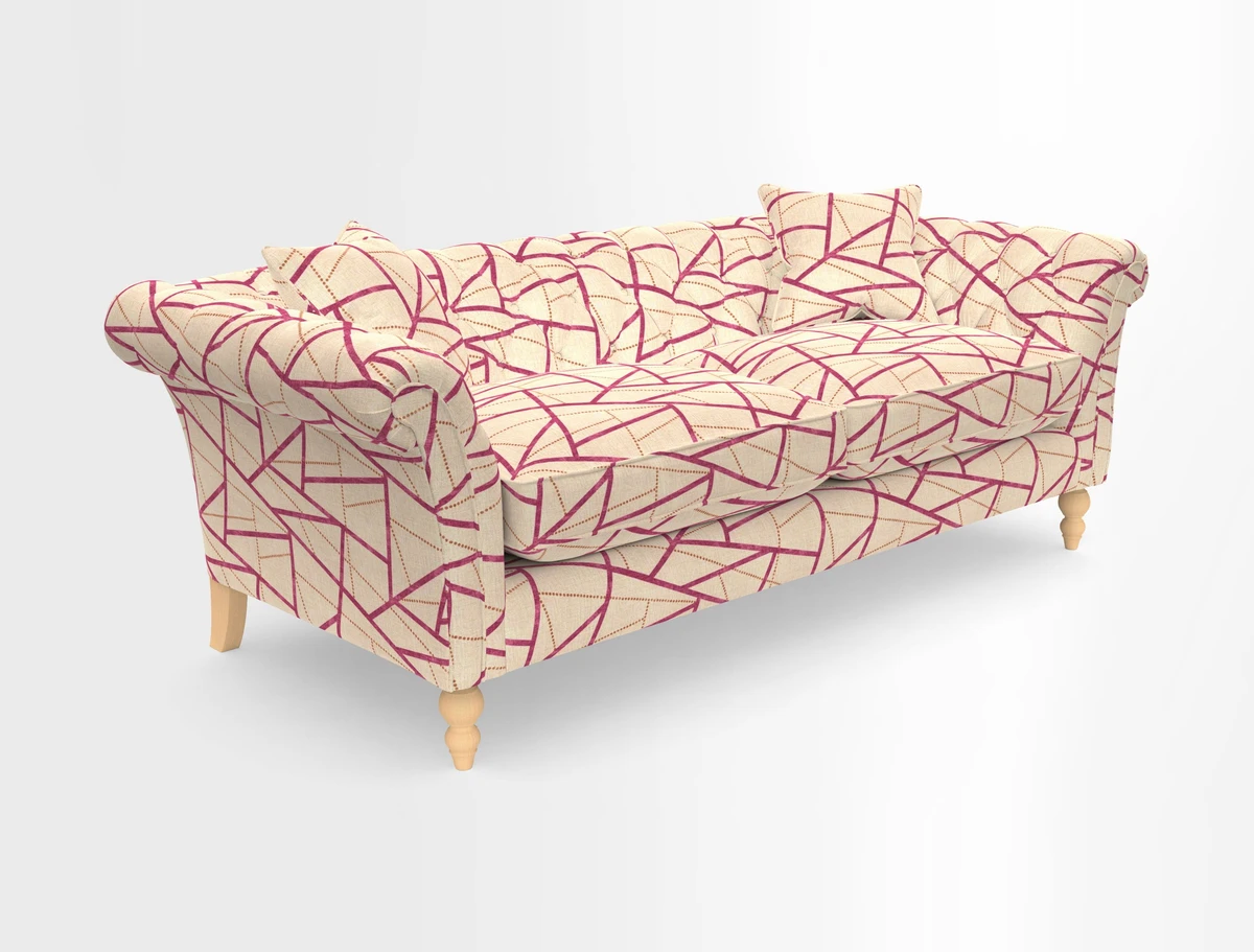 Sudbury 3 Seater Sofa in Linwood Omega Velvet Cognac