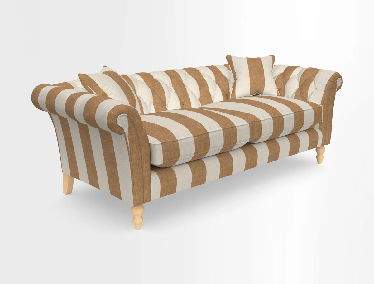 Sudbury 3 Seater Sofa in Linwood Omega Velvet Cognac