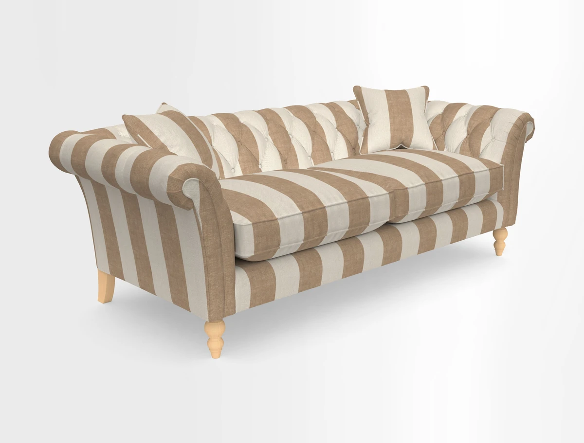 Sudbury 3 Seater Sofa in Linwood Omega Velvet Cognac