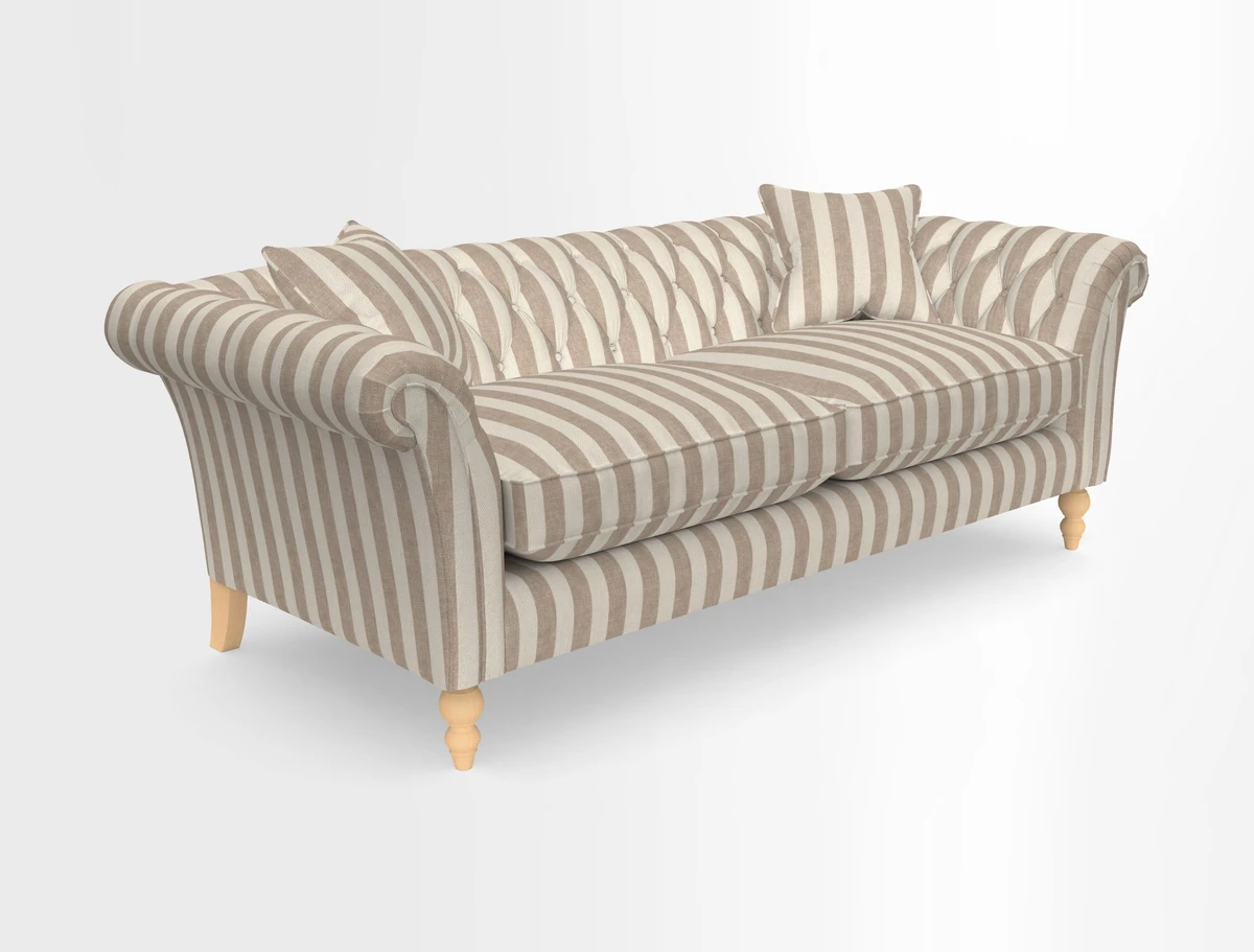 Sudbury 3 Seater Sofa in Linwood Omega Velvet Cognac