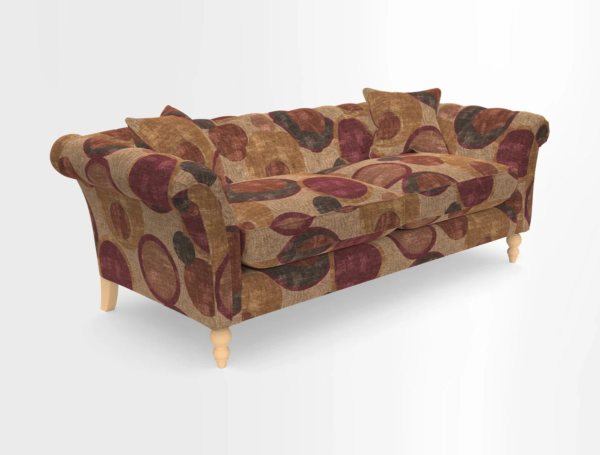 Sudbury 3 Seater Sofa in Linwood Omega Velvet Cognac