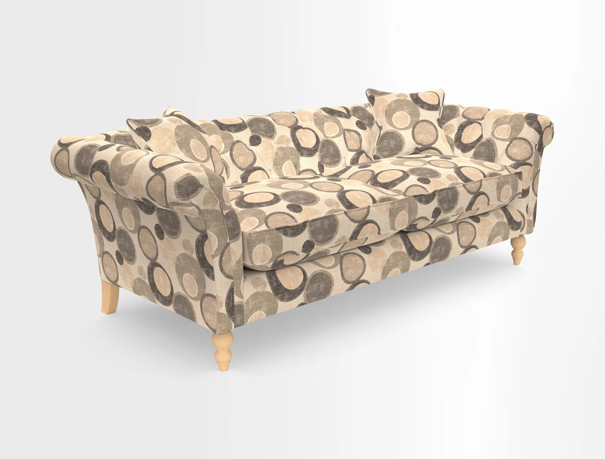 Sudbury 3 Seater Sofa in Linwood Omega Velvet Cognac