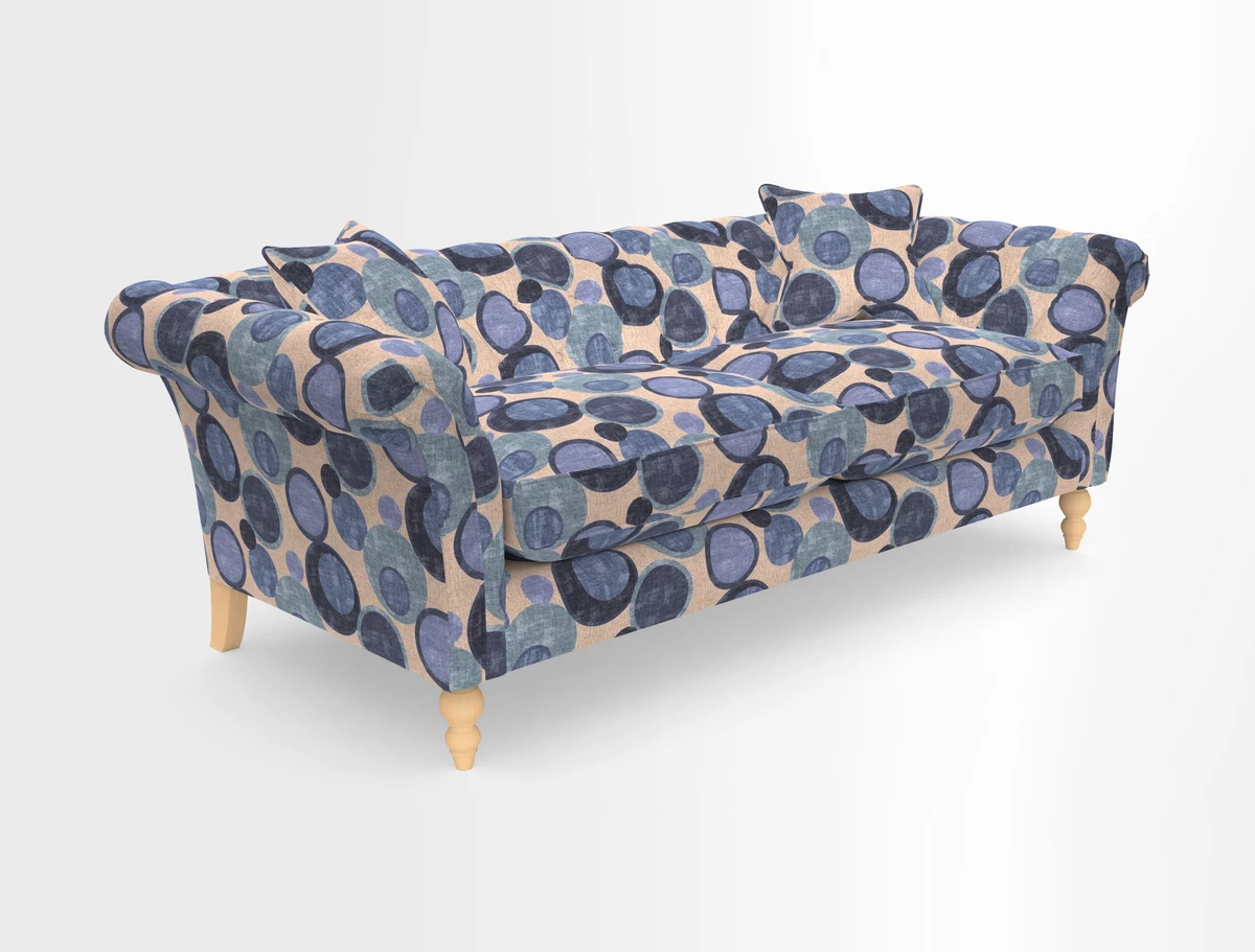 Sudbury 3 Seater Sofa in Linwood Omega Velvet Cognac