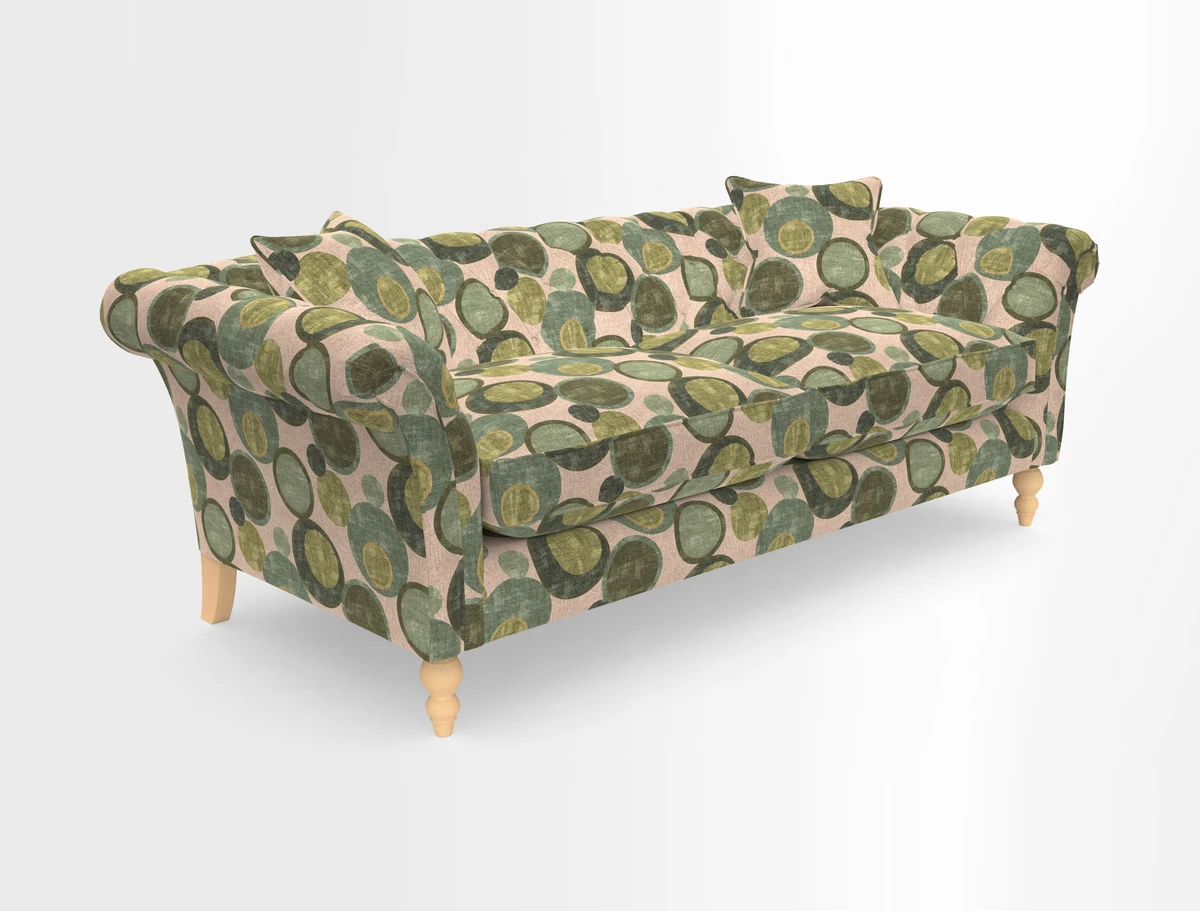 Sudbury 3 Seater Sofa in Linwood Omega Velvet Cognac