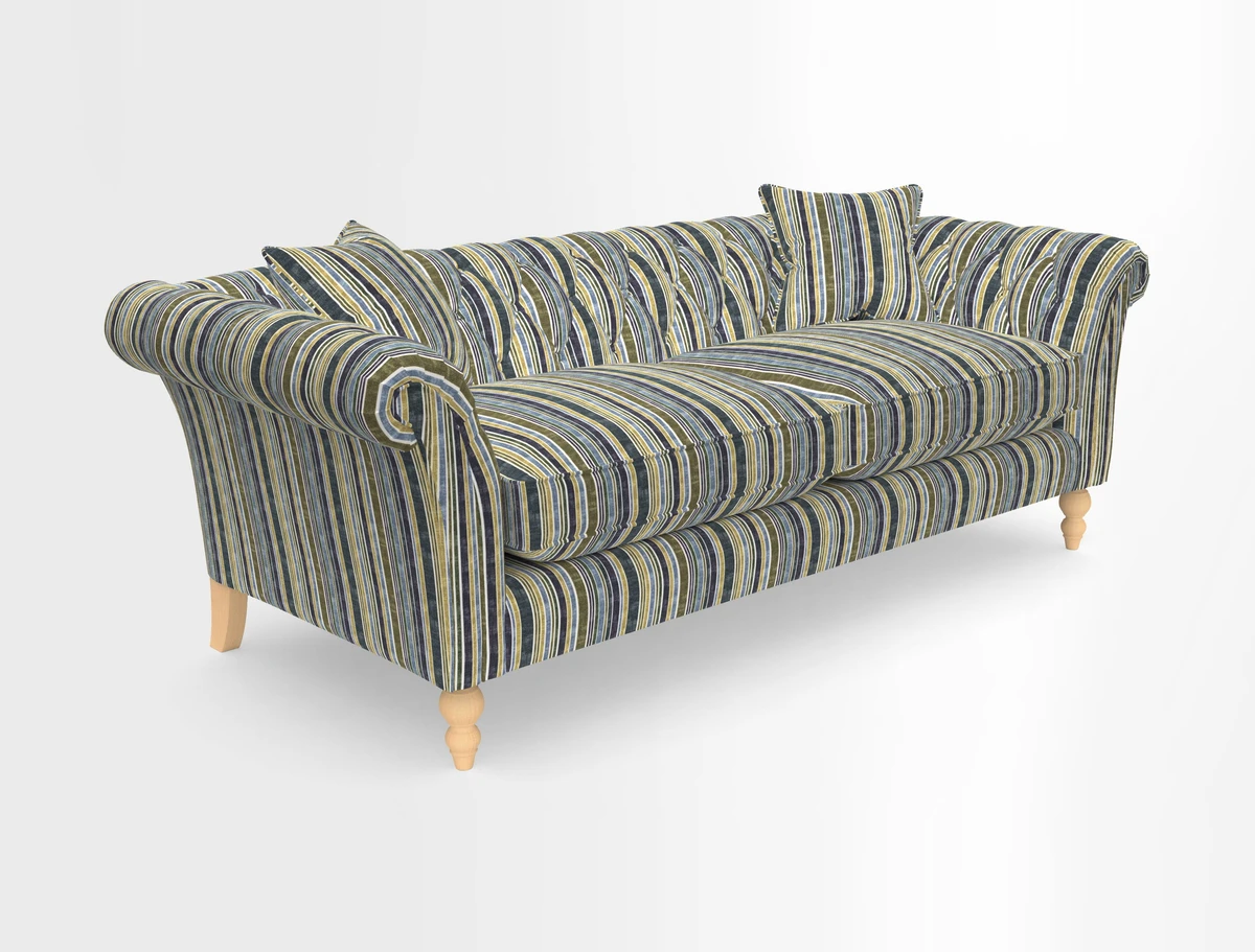Sudbury 3 Seater Sofa in Linwood Omega Velvet Cognac
