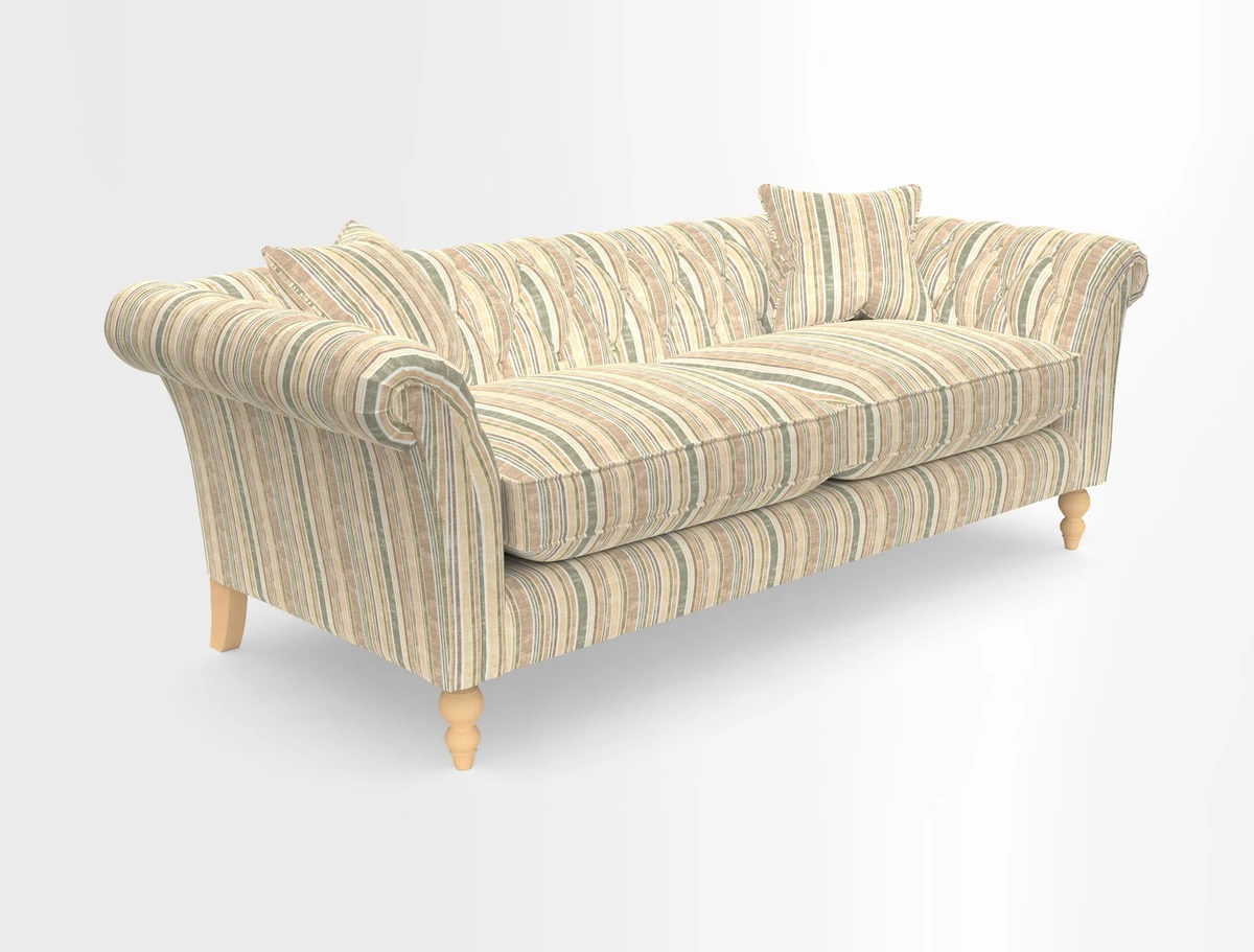 Sudbury 3 Seater Sofa in Linwood Omega Velvet Cognac