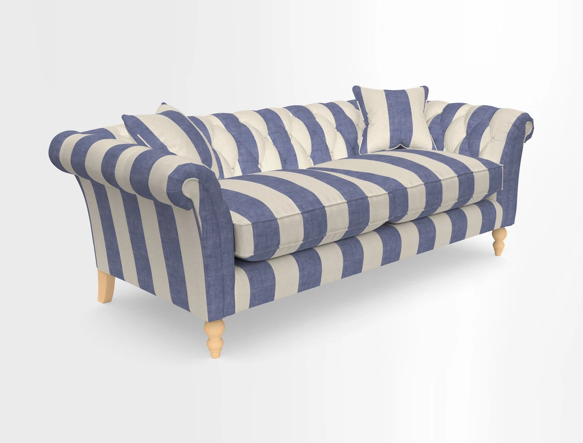 Sudbury 3 Seater Sofa in Linwood Omega Velvet Cognac