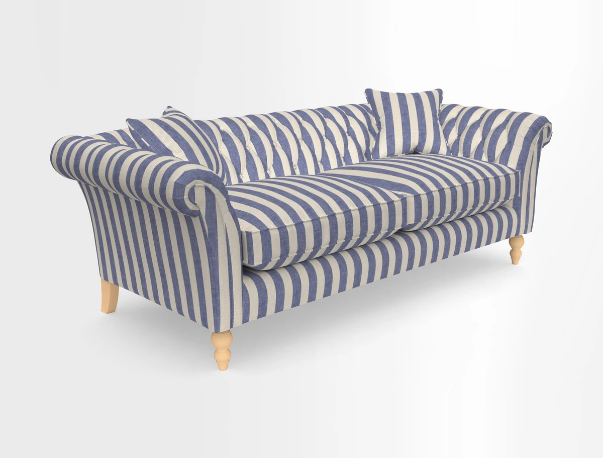 Sudbury 3 Seater Sofa in Linwood Omega Velvet Cognac