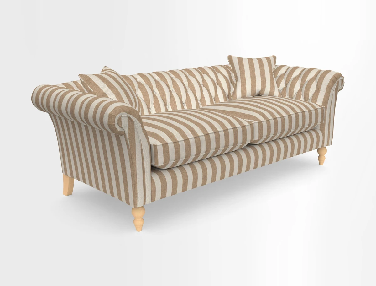 Sudbury 3 Seater Sofa in Linwood Omega Velvet Cognac