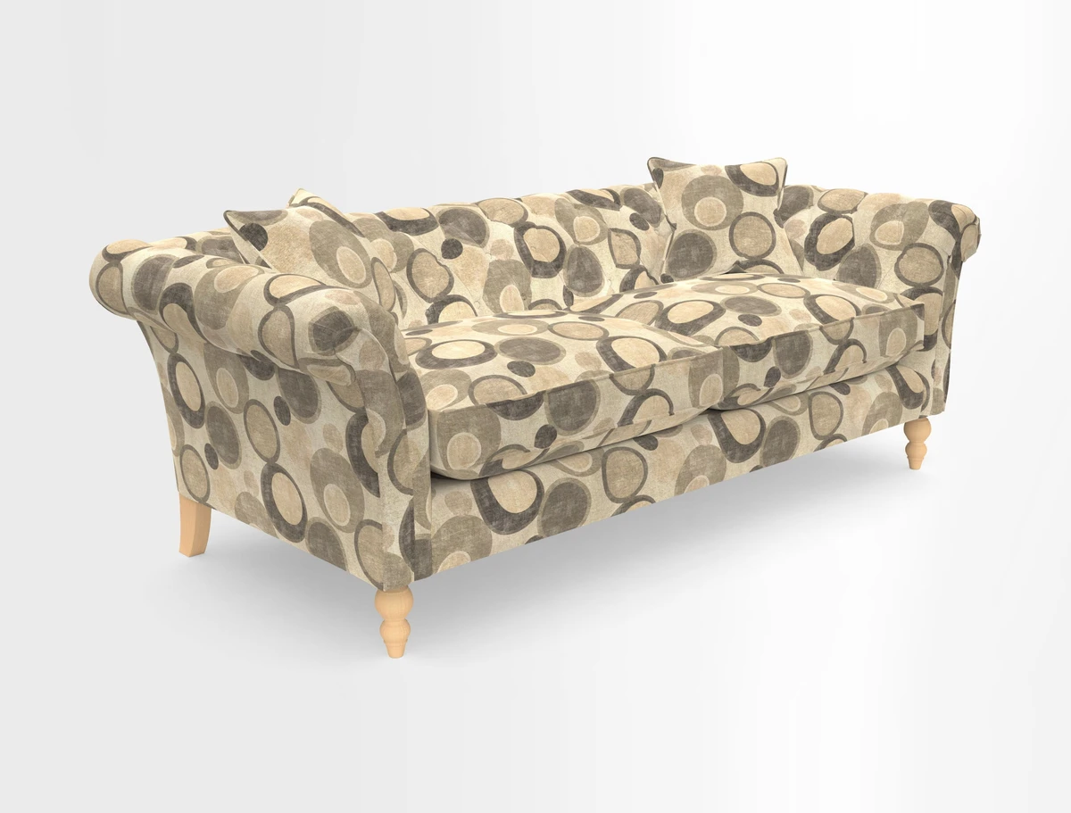 Sudbury 3 Seater Sofa in Linwood Omega Velvet Cognac