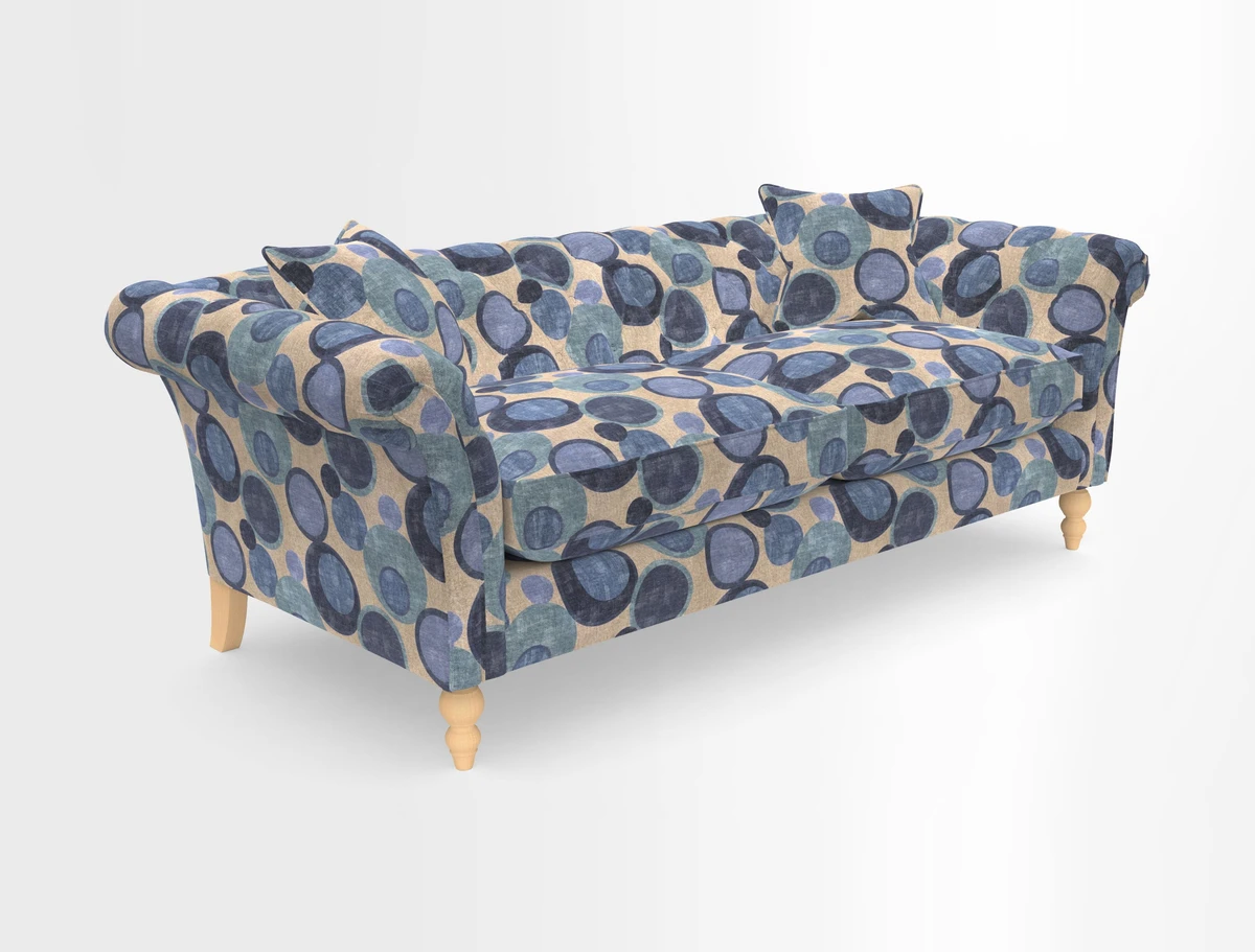 Sudbury 3 Seater Sofa in Linwood Omega Velvet Cognac