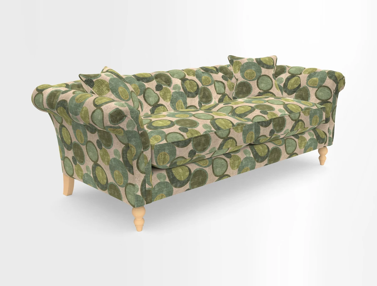 Sudbury 3 Seater Sofa in Linwood Omega Velvet Cognac