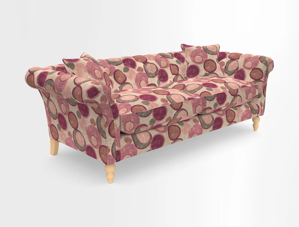 Sudbury 3 Seater Sofa in Linwood Omega Velvet Cognac