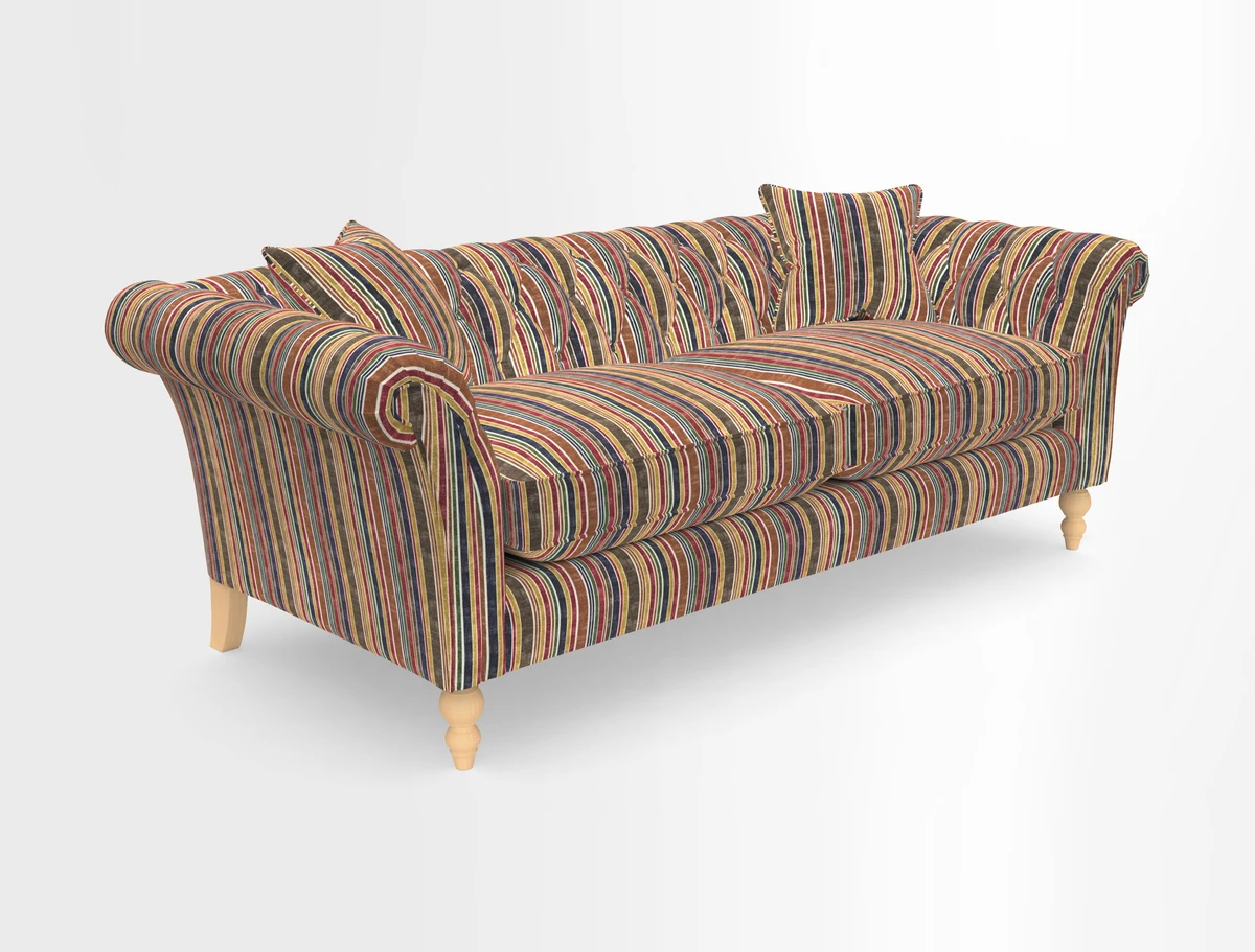 Sudbury 3 Seater Sofa in Linwood Omega Velvet Cognac