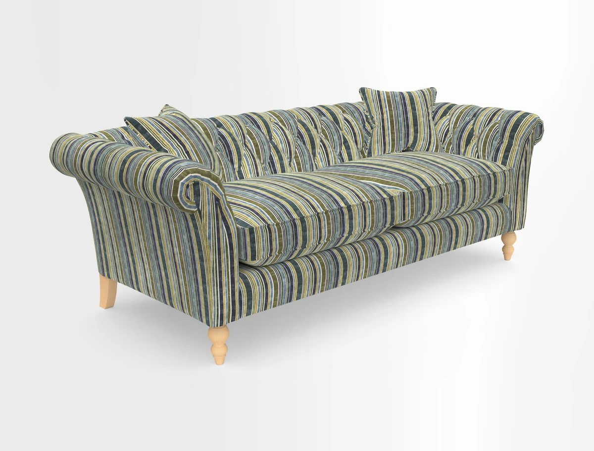 Sudbury 3 Seater Sofa in Linwood Omega Velvet Cognac