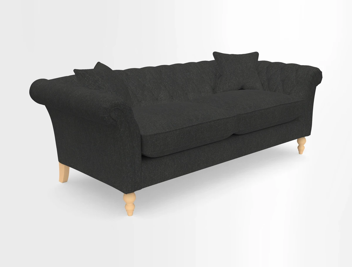 Sudbury 3 Seater Sofa in Linwood Omega Velvet Cognac
