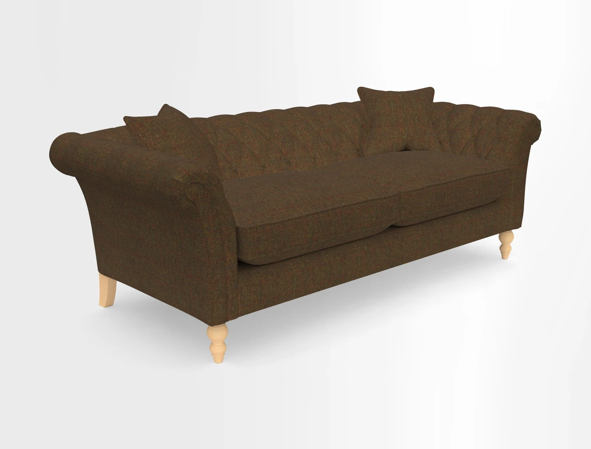 Sudbury 3 Seater Sofa in Linwood Omega Velvet Cognac