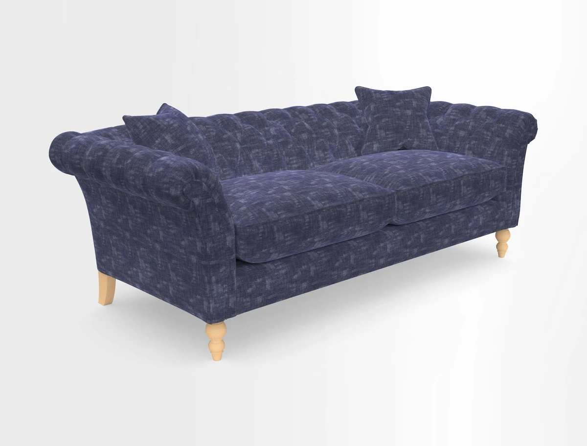Sudbury 3 Seater Sofa in Linwood Omega Velvet Cognac