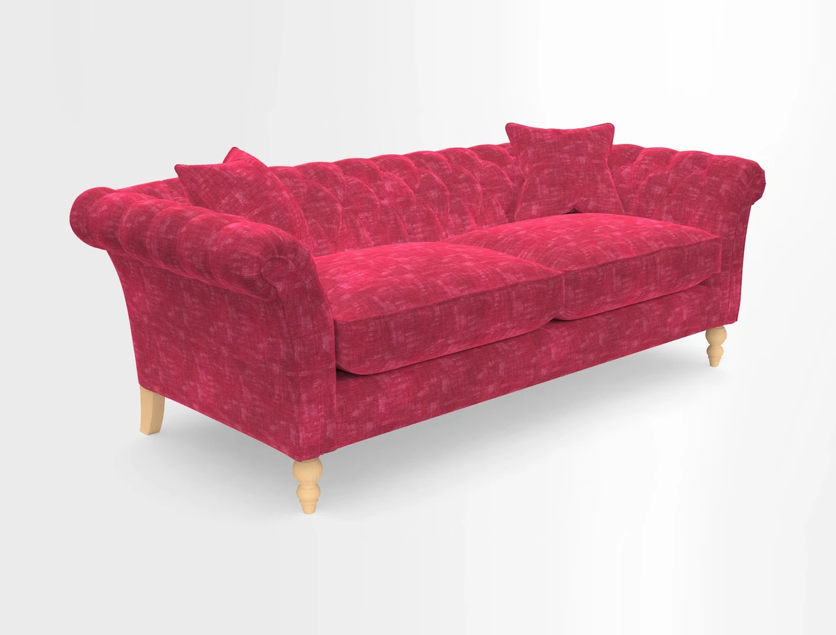 Sudbury 3 Seater Sofa in Linwood Omega Velvet Cognac