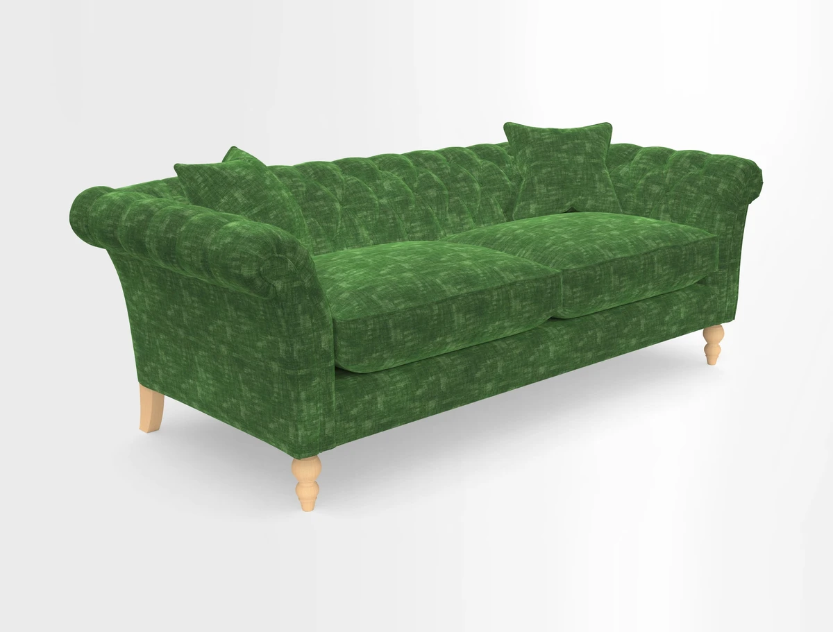 Sudbury 3 Seater Sofa in Linwood Omega Velvet Cognac