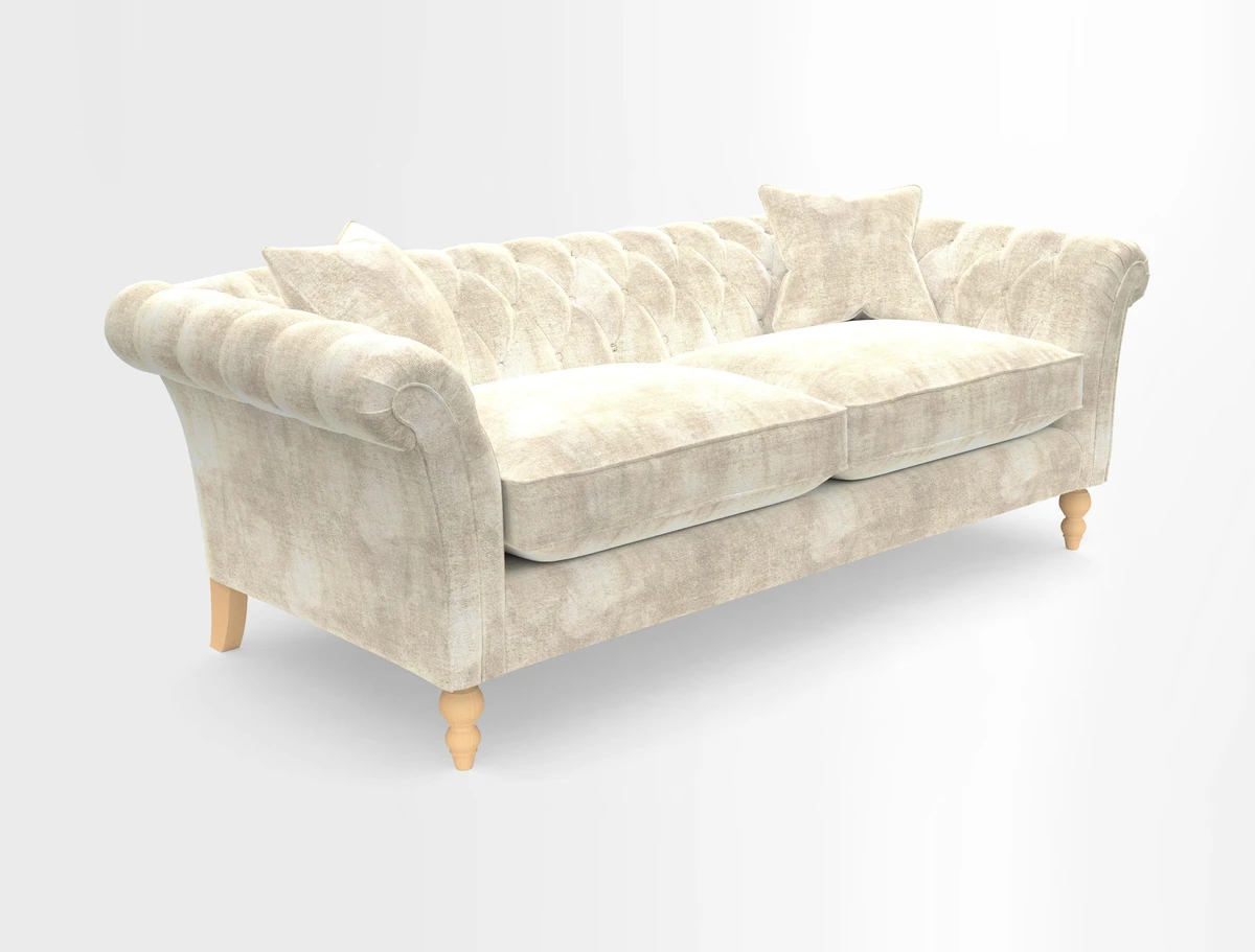 Sudbury 3 Seater Sofa in Linwood Omega Velvet Cognac