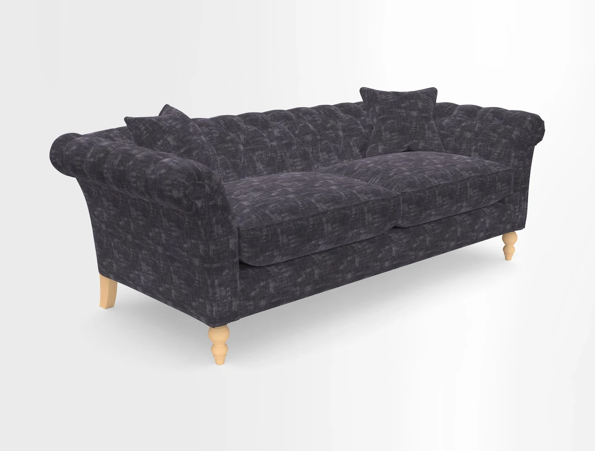 Sudbury 3 Seater Sofa in Linwood Omega Velvet Cognac