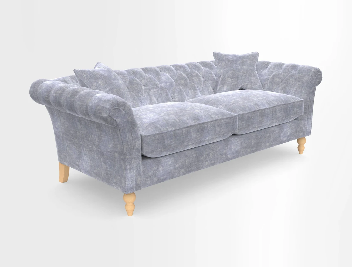 Sudbury 3 Seater Sofa in Linwood Omega Velvet Cognac