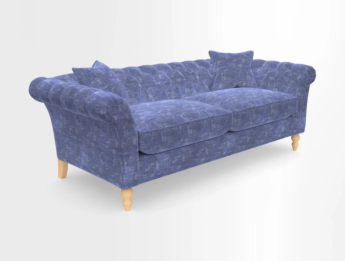 Sudbury 3 Seater Sofa in Linwood Omega Velvet Cognac